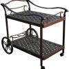 Outdoor Serving cart Patio Tea cast Aluminum Furniture Desert Bronze