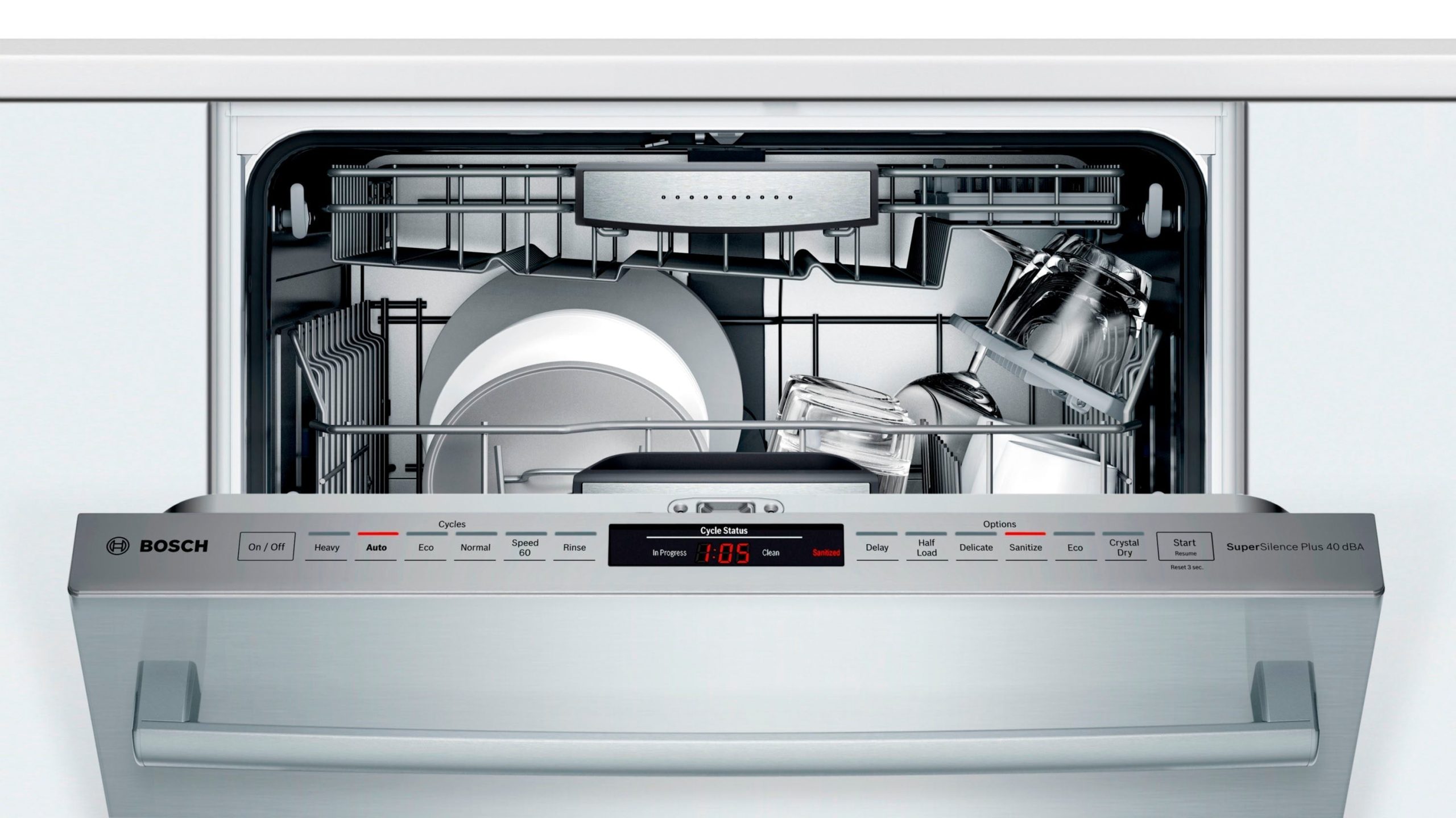 Bosch – 800 Series 24 Top Control Built-In Dishwasher with CrystalDry, Stainless Steel Tub, 3rd Rack, 40 dBa – Stainless steel - Image 10