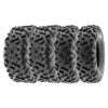 Sunf All Terrain ATV UTV Tires 25×8-12 25×10-12 6 PR A051 (Complete Full Set of 4), Black