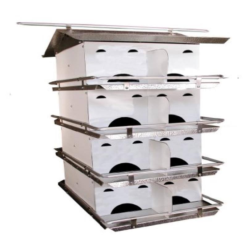 Birds Choice PMSR16 Starling Resistant Purple Martin House 4 Floor u0026 12 Room