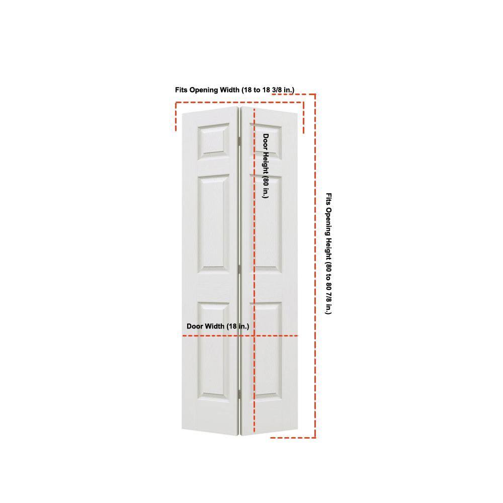 JELD-WEN 18 in. x 80 in. Colonist Primed Textured Molded Composite MDF Closet Bi-Fold Door 5527 - Image 4
