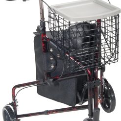 Drive Medical 10289RD Deluxe Foldable Rollator Walker, Black/Red