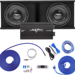 Skar Audio Dual 12 Complete 2,400 Watt SDR Series Subwoofer Bass Package – Includes Loaded Enclosure with Amplifier
