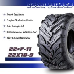 Alternative view of Set 4 Road Guider ATV/UTV Tires 22×7-11 Front & 22×10-9 Rear /6PR 20mm Deep Tread Honda Recon 250 Suzuki Ozark 250