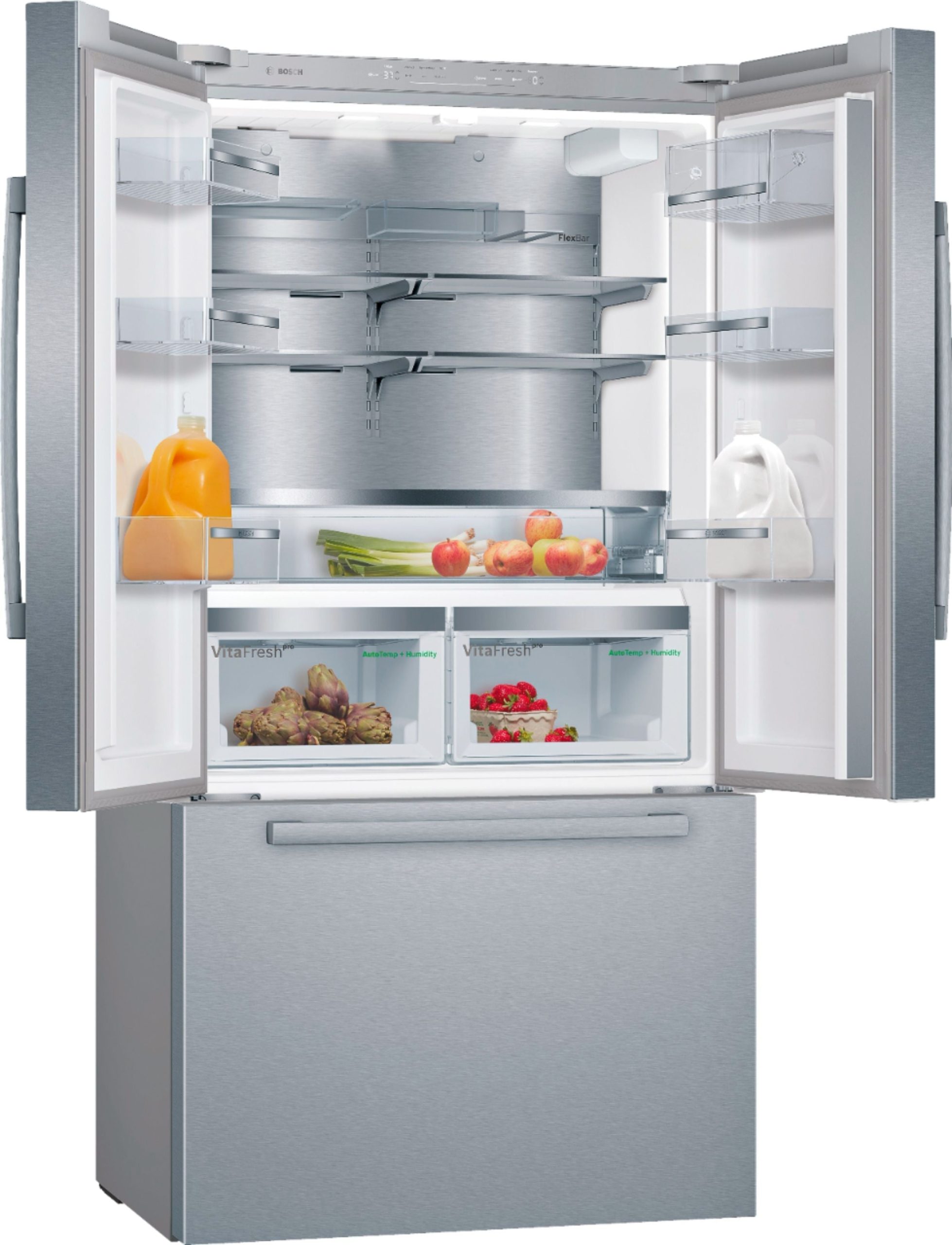 Bosch – 800 Series 21 Cu. Ft. French Door Counter-Depth Smart Refrigerator – Stainless steel - Image 5