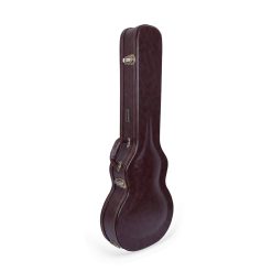 Crossrock Vintage Brown Arch-Top Wooden Case Les Paul Guitar (CRW600LBR)
