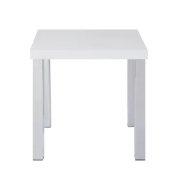 Alternative view of Bowery Hill Contemporary End Table in White High Gloss & Chrome