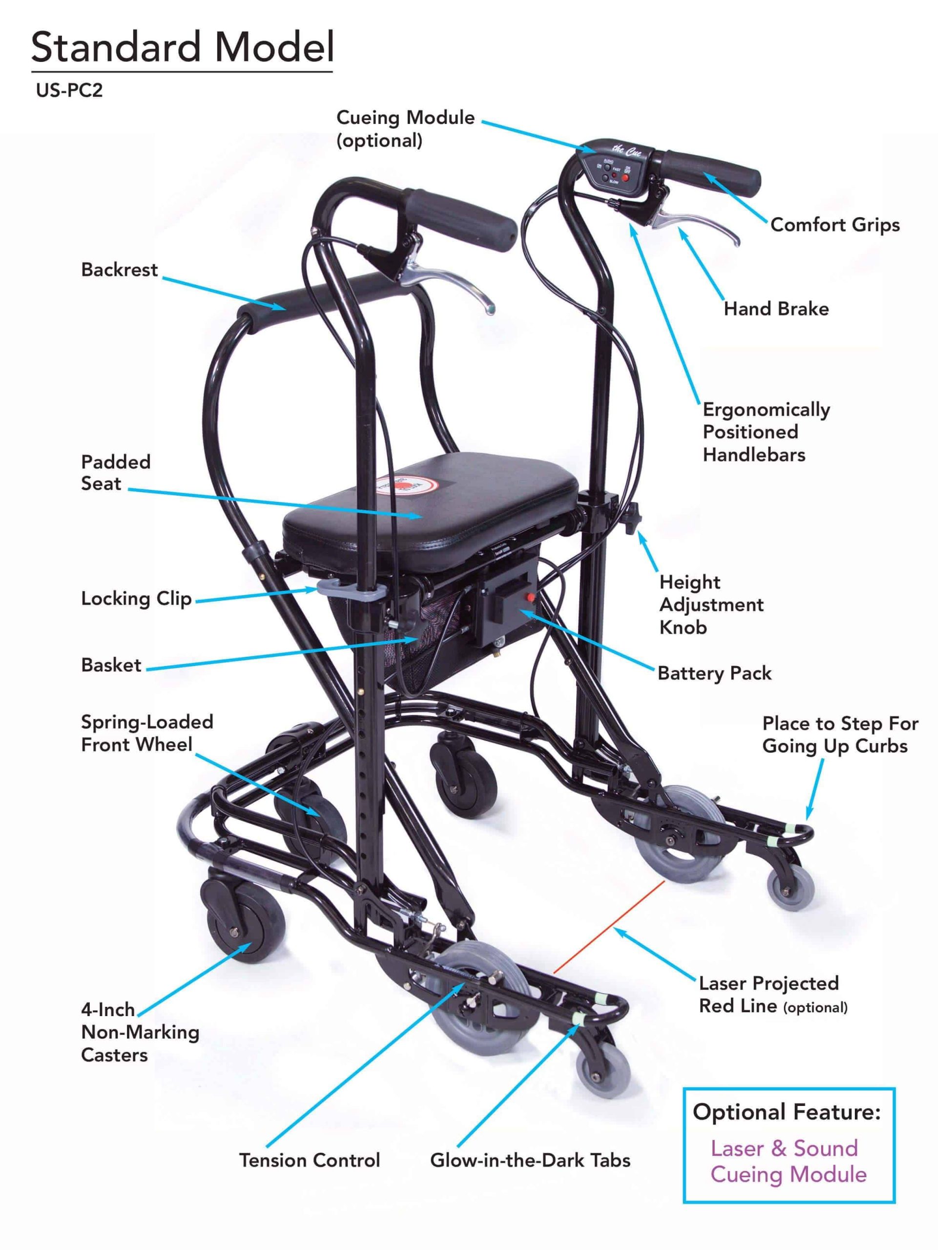 U-Step Walking Stabilizer – Walker – Standard 5-Foot 1 to 6-Foot 1 - Image 2