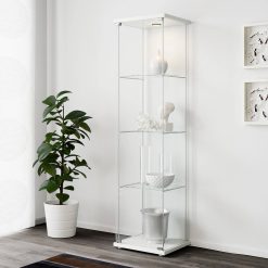 Alternative view of IKEA – Detolf Glass-Door Cabinet, White, 16 3/4×64 1/8